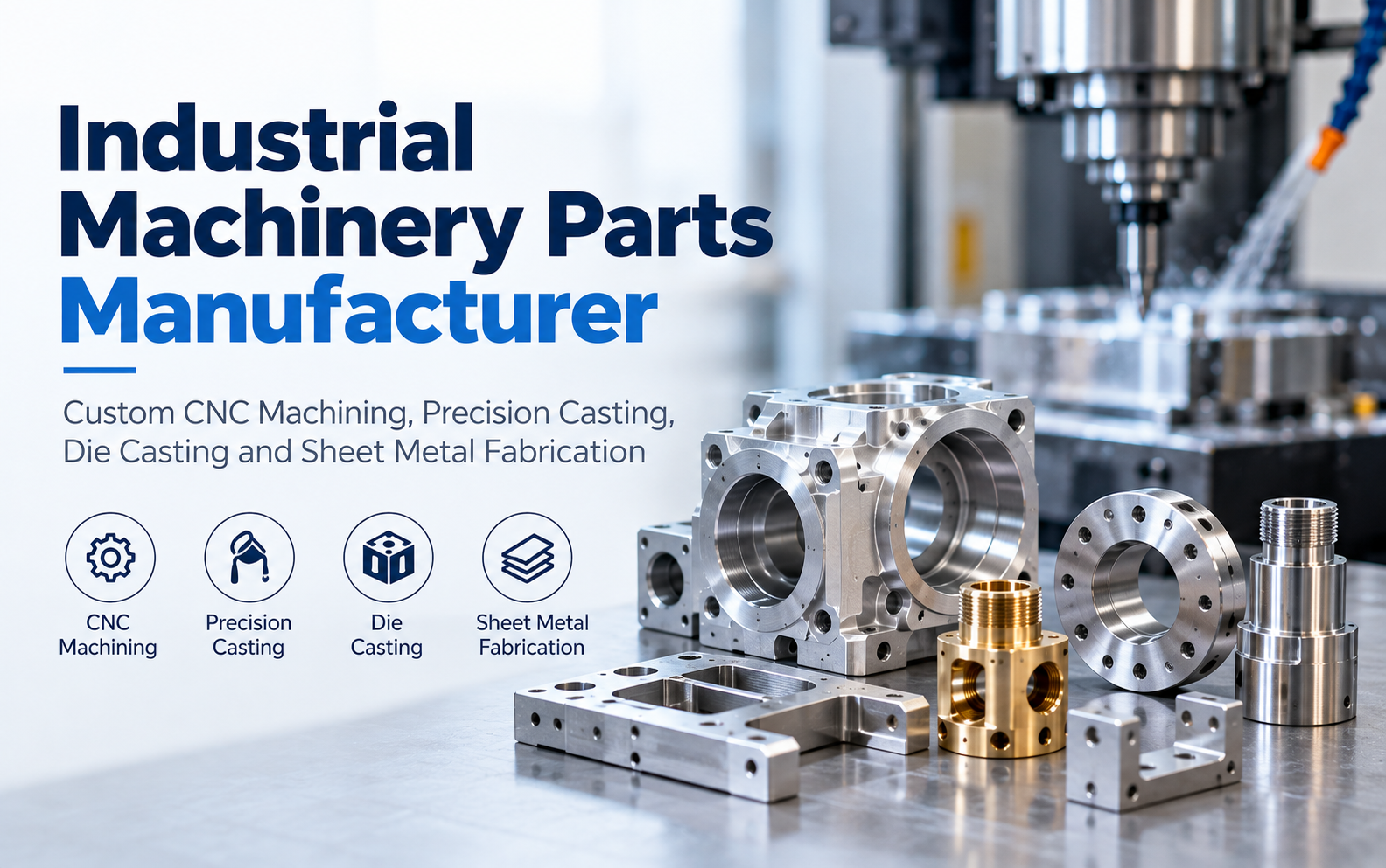 Industrial machinery parts manufacturer providing CNC machining, die casting and precision casting services